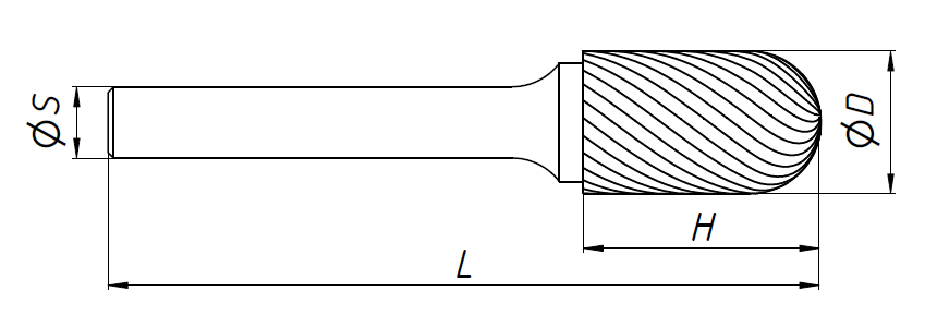 Твердосплавная борфреза тип C (4х14 мм; хв-к 3 мм) C0414M03