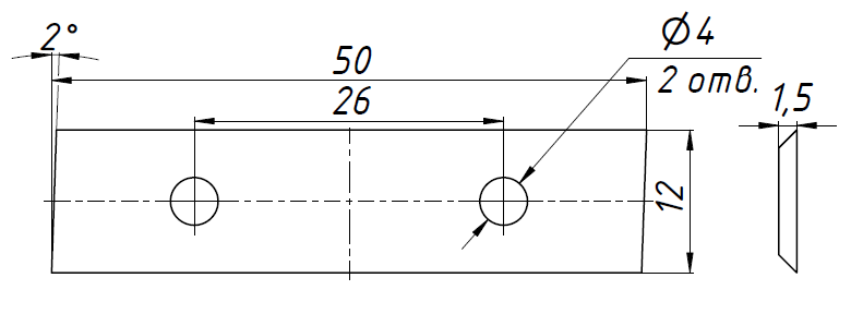 LC50*12*1.5-4T-2° Нож (LC03003 FK10U-2) TW