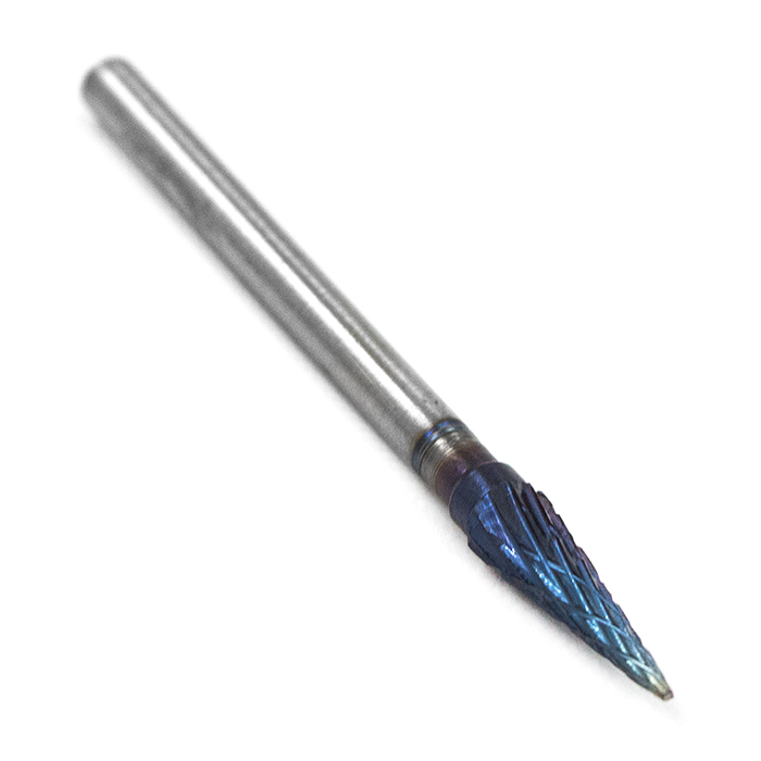 Борфреза твердосплавная форма M0413M03 с покрытием BNC (blue coating)
