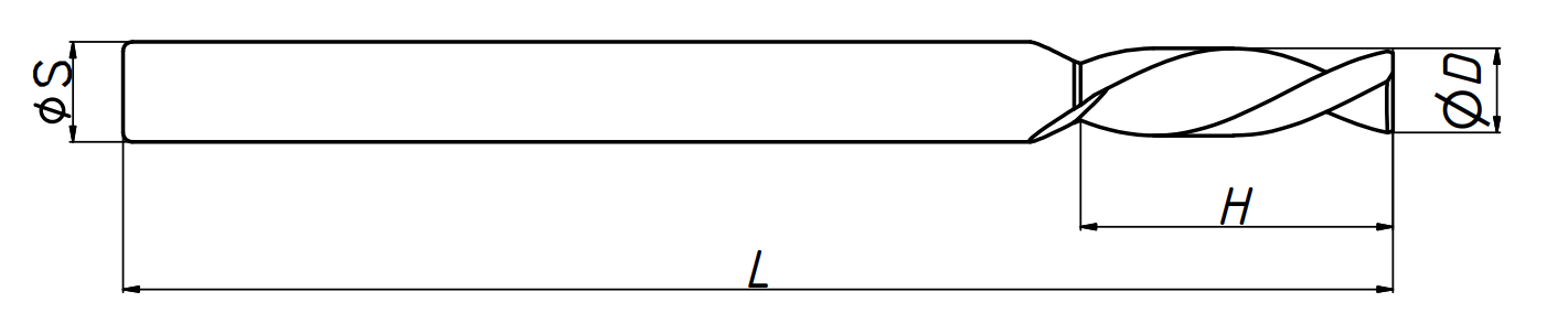 Фреза компрессионная двухзаходная MF2FLX10.52
