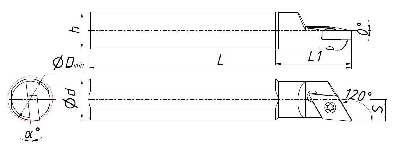 Державка расточная S16Q–SDXCL11