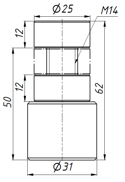 DF-32х4764 домкрат фрезерный винтовой стальной с плоской опорой(S-50)