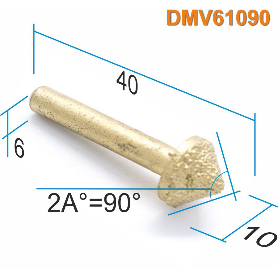 Фреза алмазная V-образная шлифовальная DJTOL DMV61090