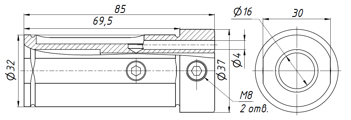 D32-d16-F1 втулка переходная (water)