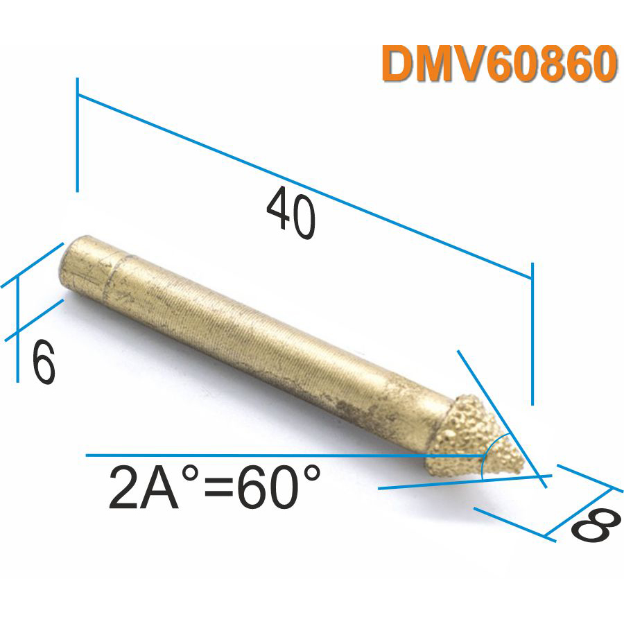 Фреза алмазная V-образная шлифовальная DJTOL DMV60860
