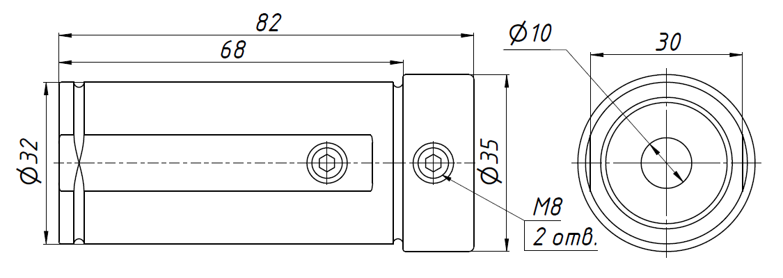 Цилиндрическая переходная втулка D32-d10