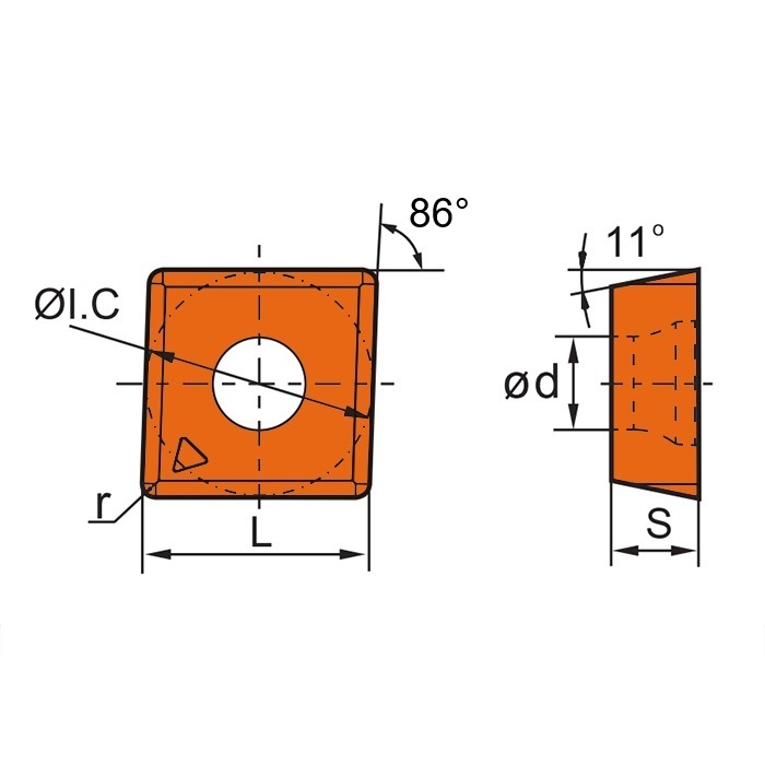 Пластина фрезерная MPHT060304-DM G7522P