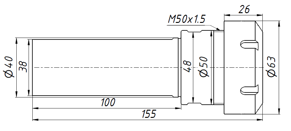 Патрон цанговый SL40-ER40-100