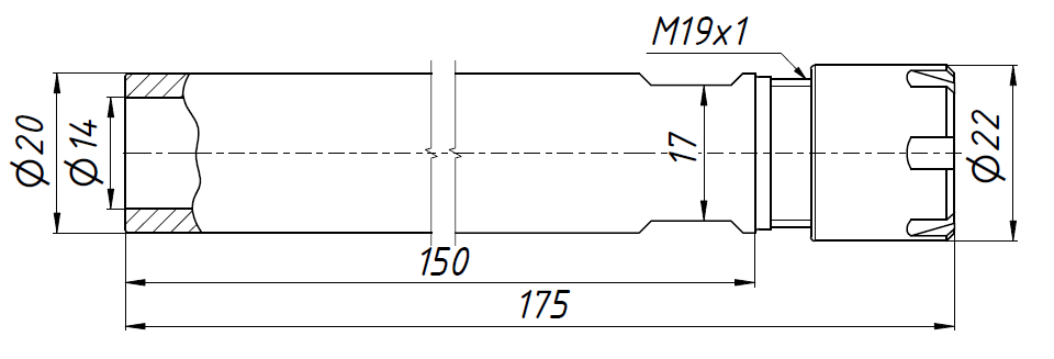 Удлинитель C20-ER16M-150L