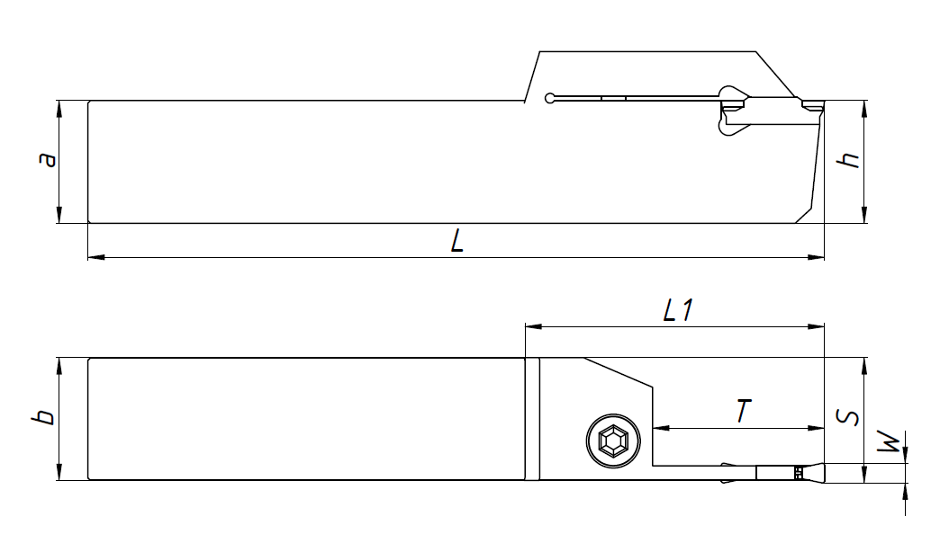 MGEHL2525-4T40 державка отрезная
