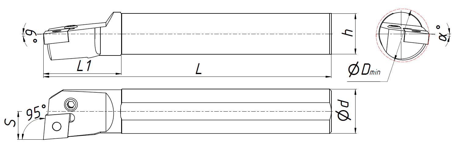 Державка расточная S32S-PCLNR12 (S32R-PCLNR12)