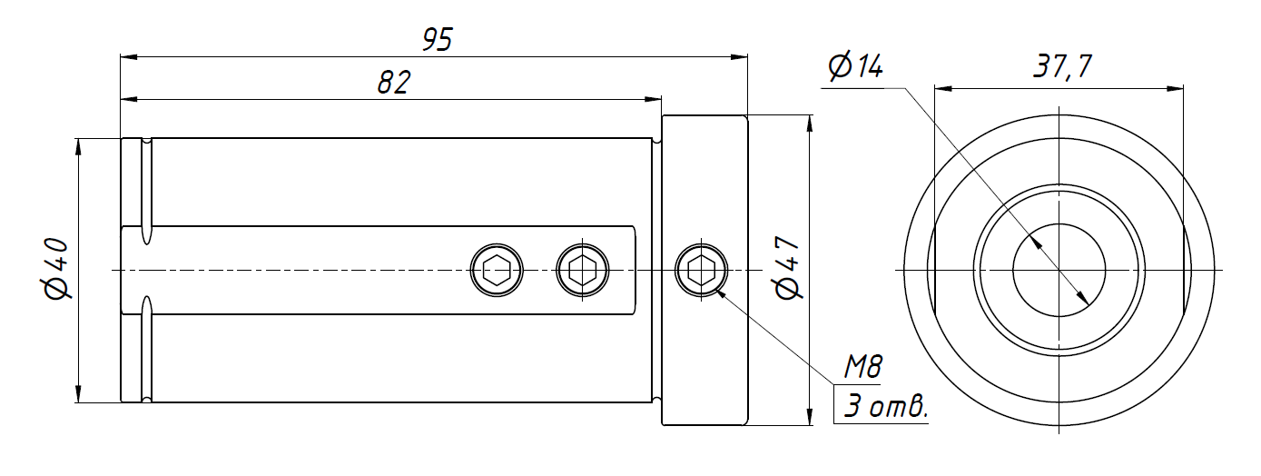 Втулка переходная D40-d14
