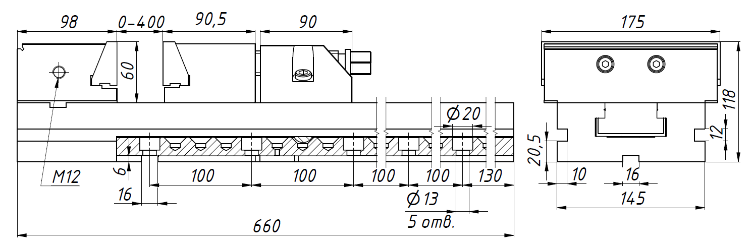 Тиски GT175*400 (GT175C )