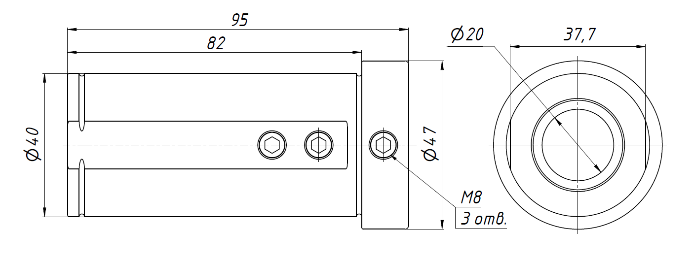Втулка переходная D40-d20