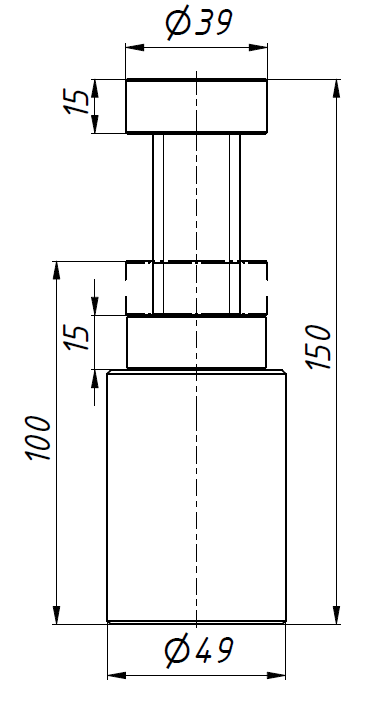 DF-100150 домкрат фрезерный винтовой стальной с плоской опорой(S-150)