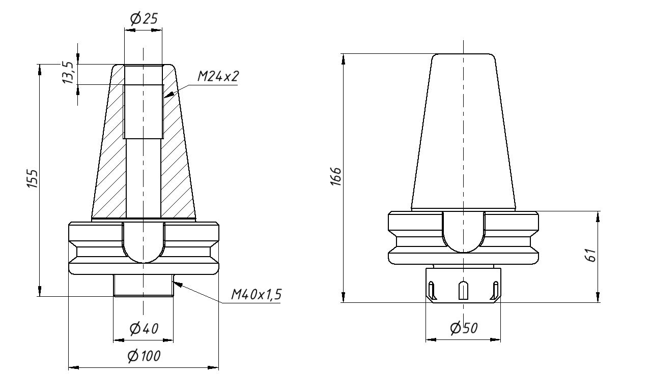 Цанговый патрон BT50-ER32-65