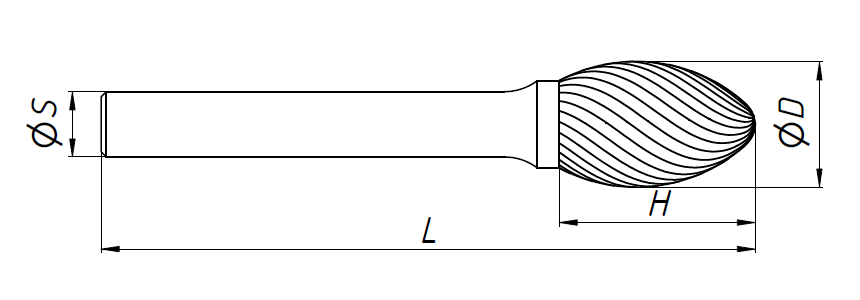 Твердосплавная борфреза тип E (3х14 мм; хв-к 3 мм) E0314M03