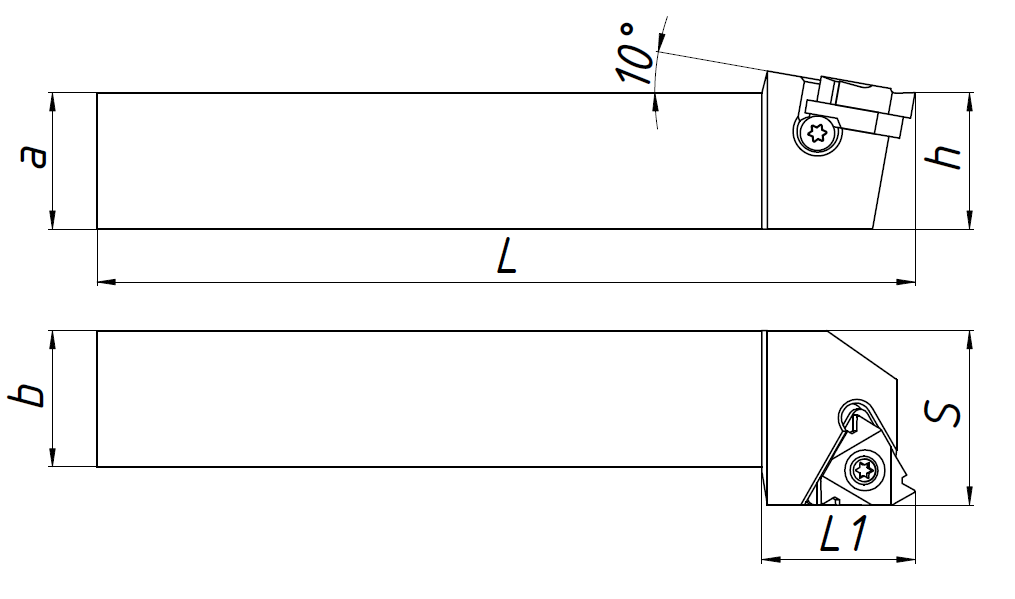 SEL2525M16 резьбовая державка для наружной резьбы