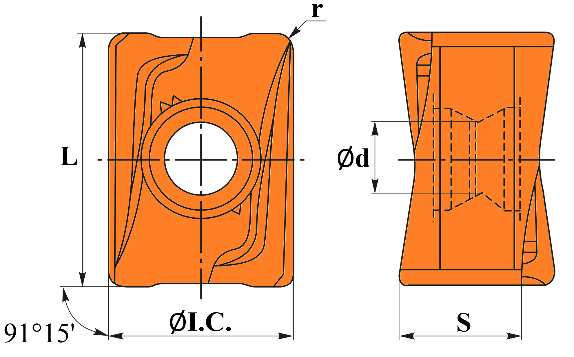 Пластина фрезерная ANGX150608PNR-GM YBG205