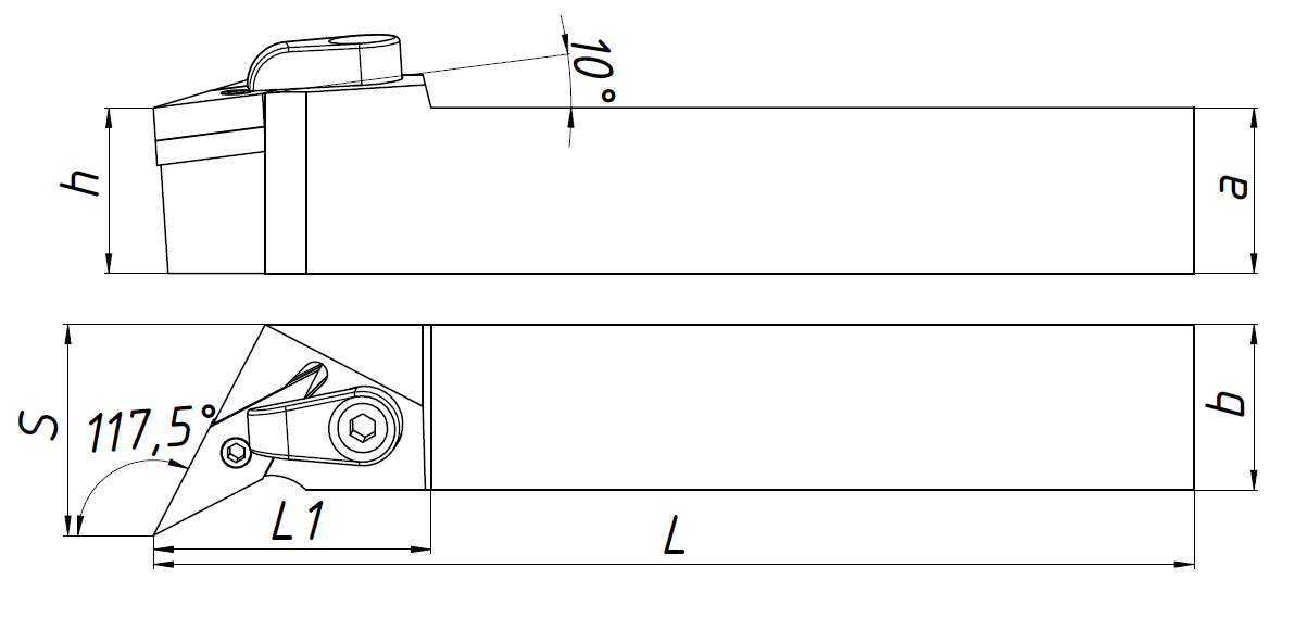 MVQNR2525M16 резец для наружного точения