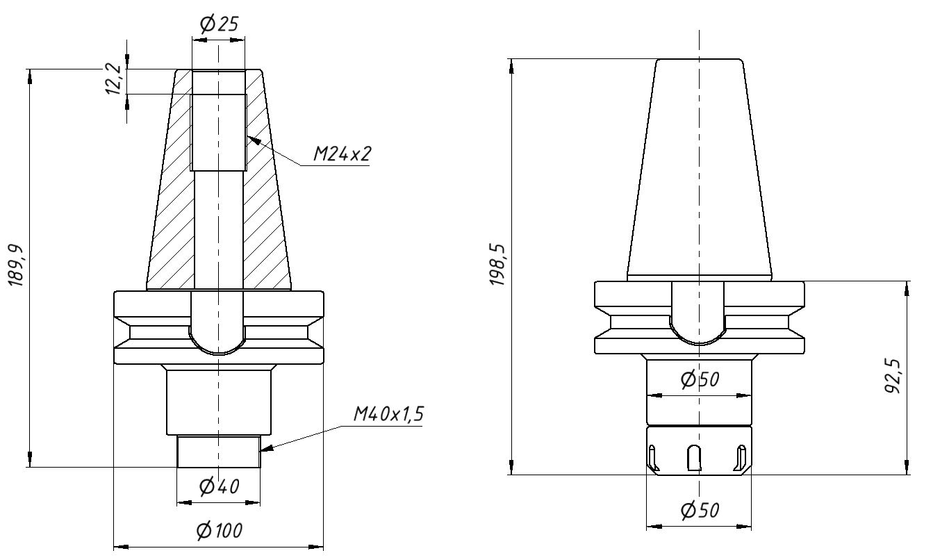 Цанговый патрон BT50-ER32-100