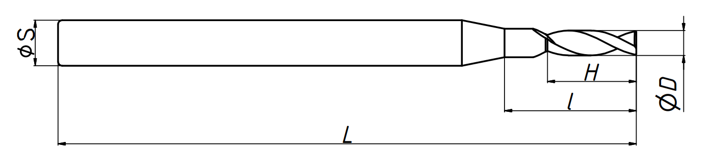 Микрофреза твердосплавная MF-KS2MLX0.3