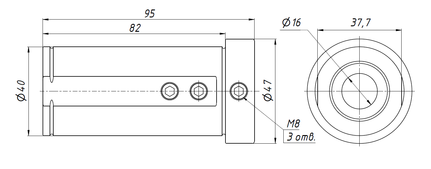 Втулка переходная D40-d16