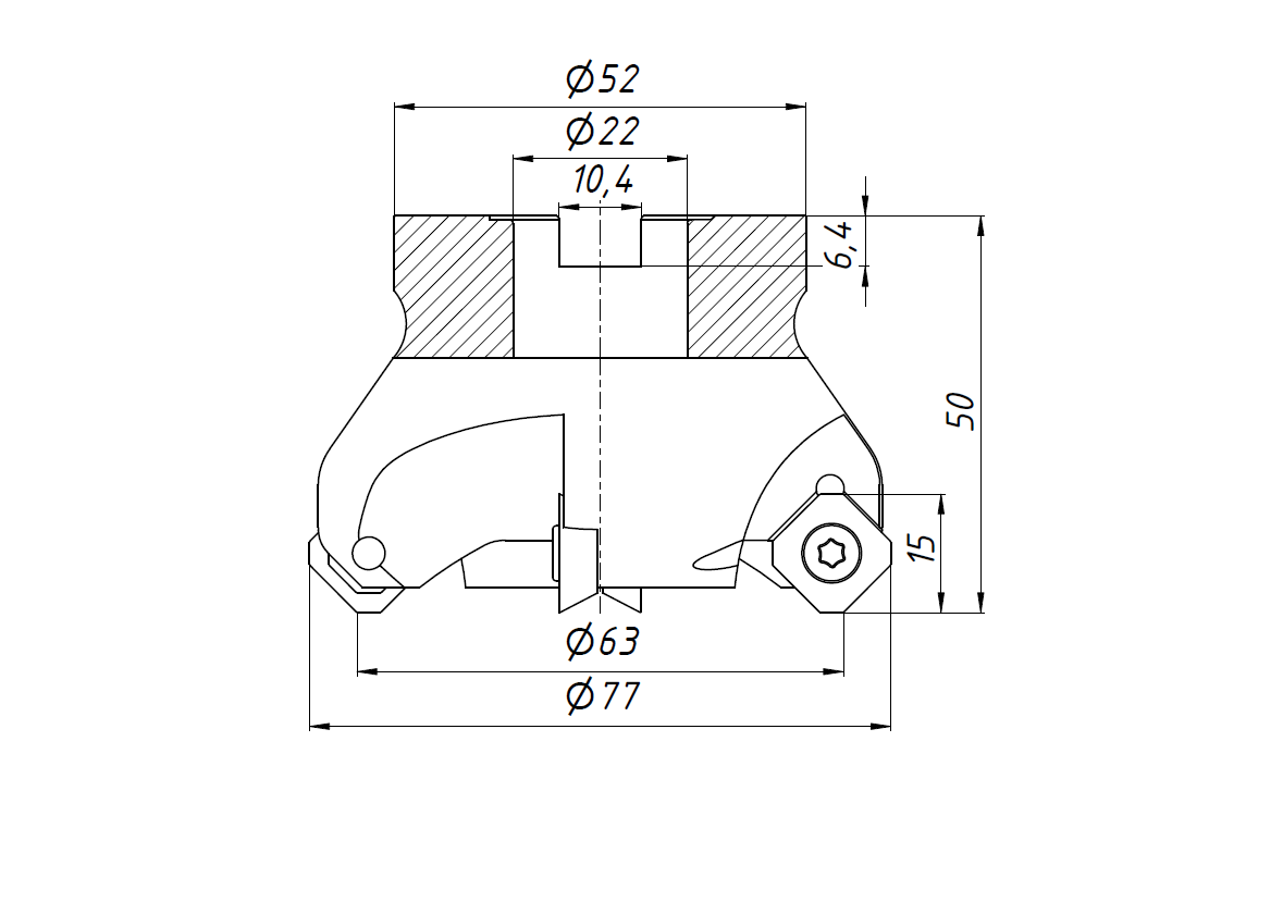 ФРЕЗА НАСАДНАЯ\ТОРЦЕВАЯ KM12-63-22-4T