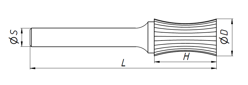 Твердосплавная борфреза тип U (10х20 мм; хв-к 6 мм) U1020M06