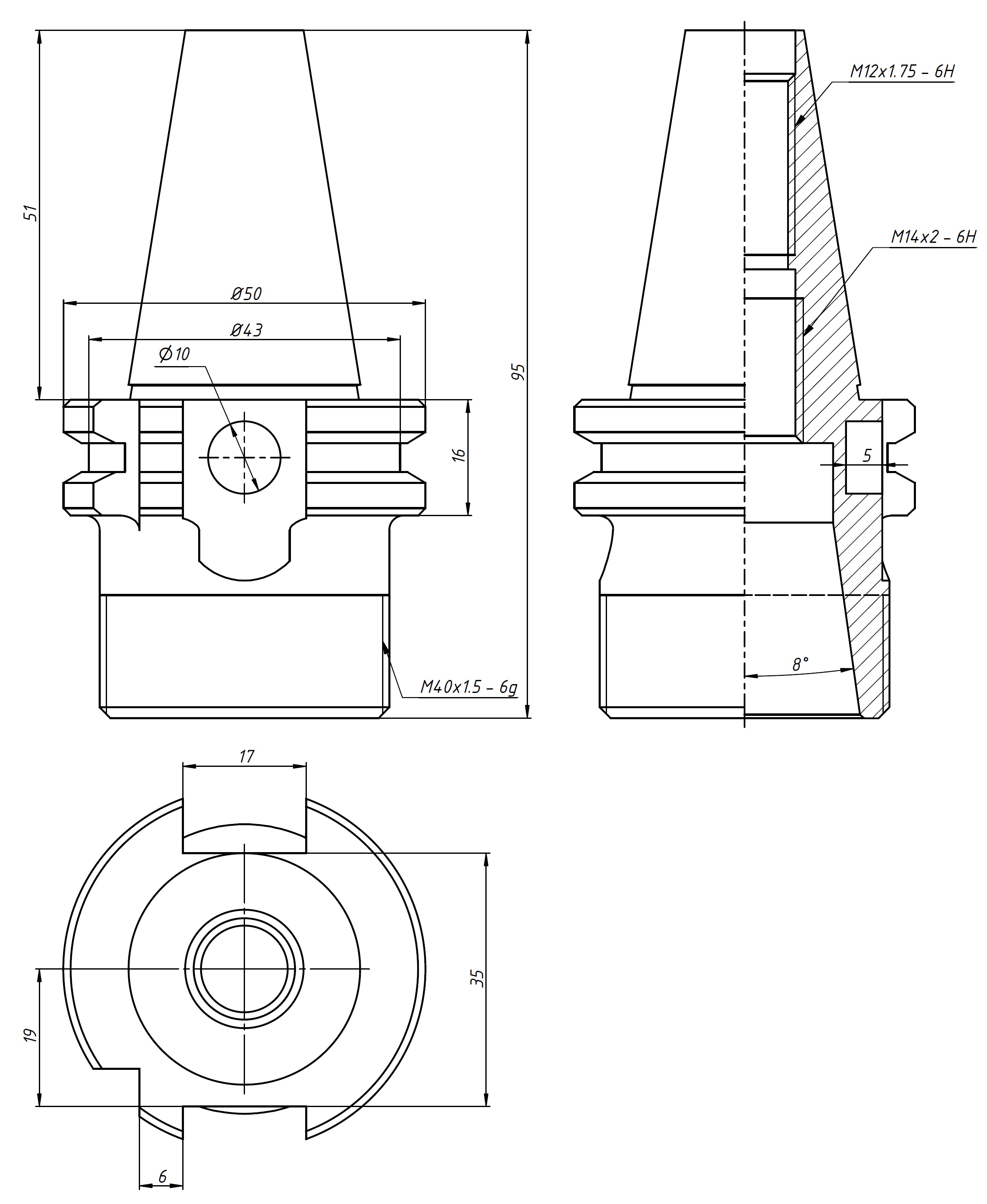 Цанговый патрон SK30-ER32-63L DIN69871