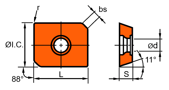 Сменная пластина XPHW1504PPR YBC251