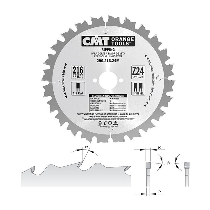 Пильный диск CMT для продольного пиления 290.240.24M