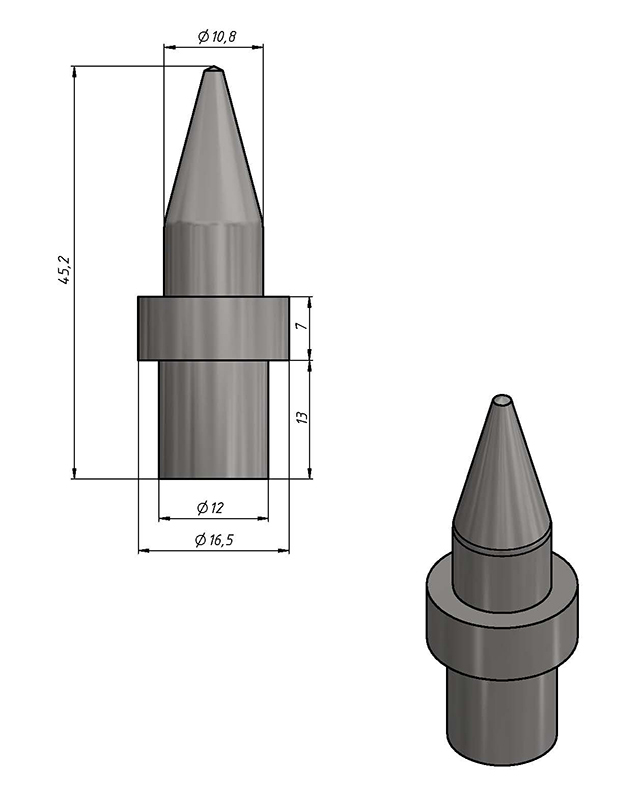 Сверлильная головка М12 плоская