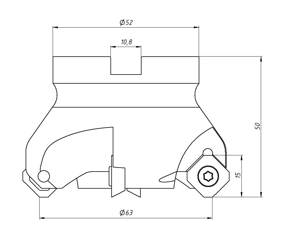 ФРЕЗА НАСАДНАЯ\ТОРЦЕВАЯ KM12-63-22-4T