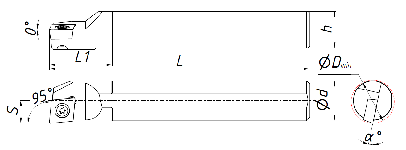 Державка расточная S12M-SCLCR06