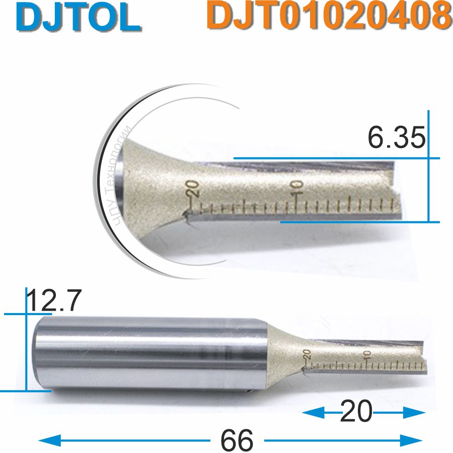 Фреза прямая пазовая (2-а ножа) DJTOL - DJT01020408
