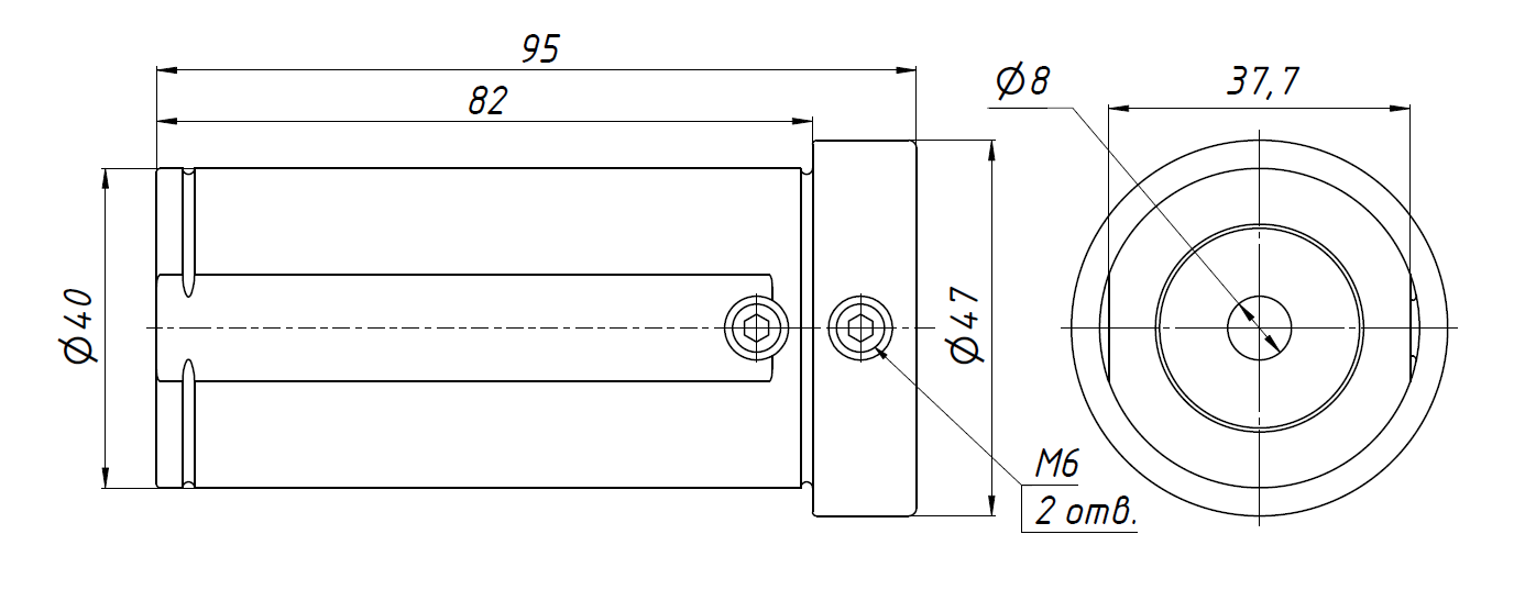 Втулка переходная D40-d8