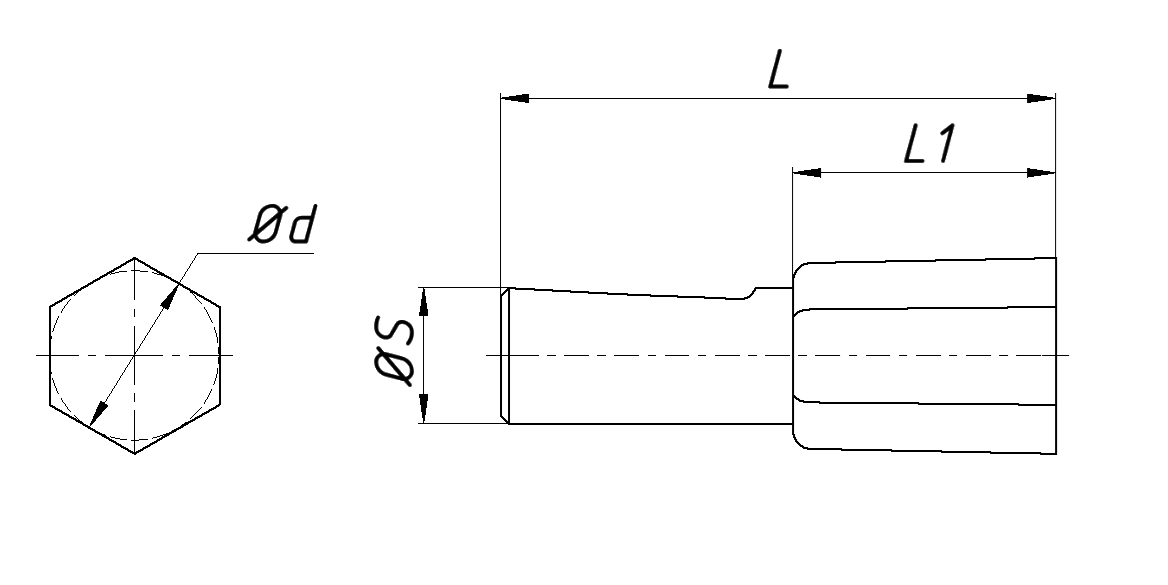 Прошивка ротационная под шестигранник KC-CT08-610 HSS