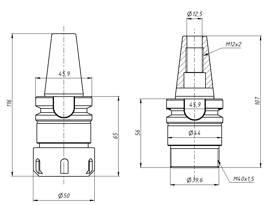 Цанговый патрон BT30-ER32-70