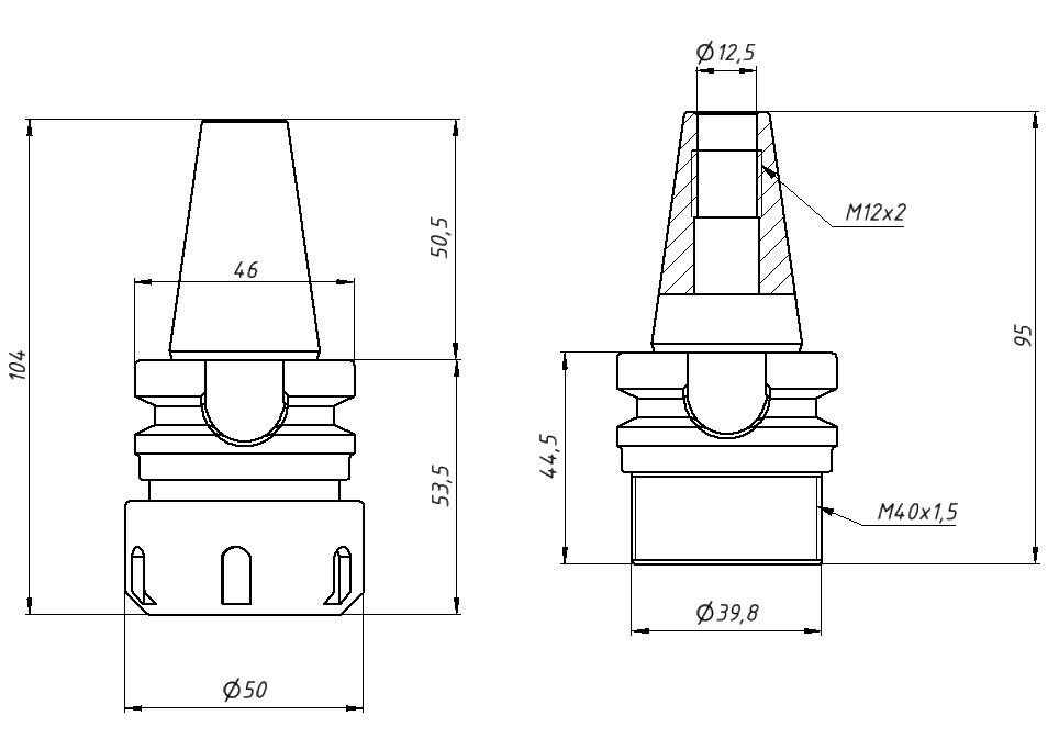 Цанговый патрон BT30-ER32-60-ZY
