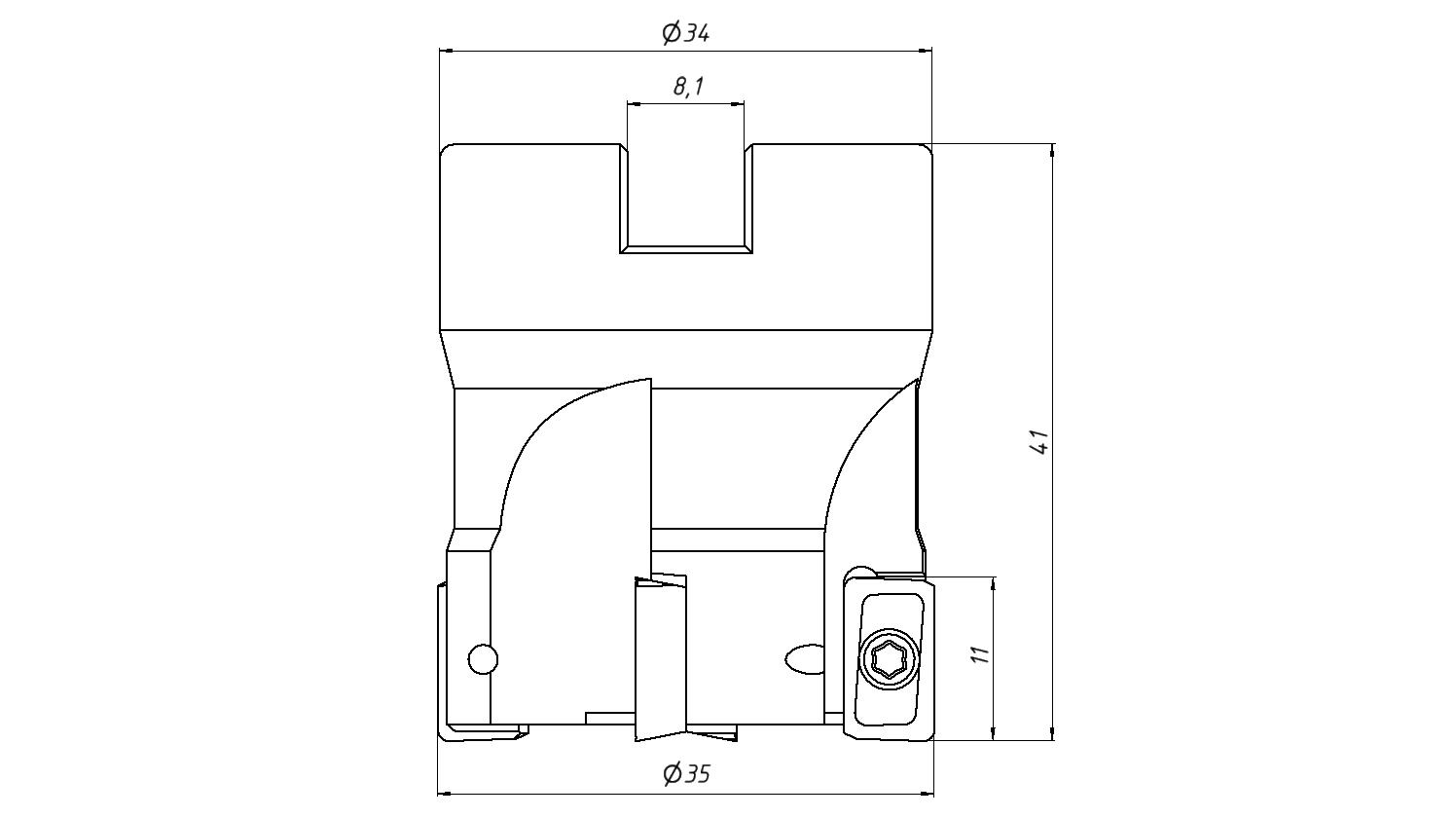 ФРЕЗА НАСАДНАЯ\ТОРЦЕВАЯ BAP300R-35-16-4T(AP1135)