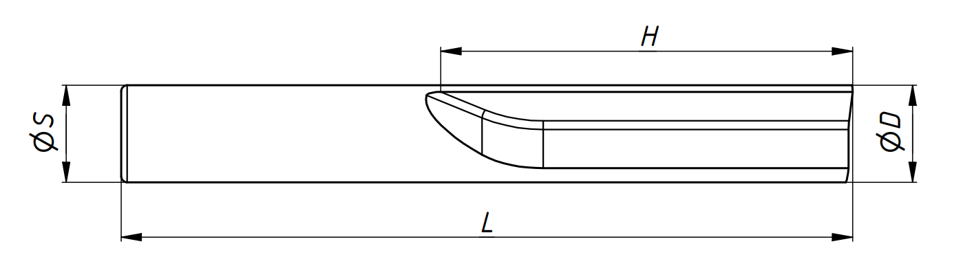 LC30300400 Фреза однозаходная «О»-образная прямая TW