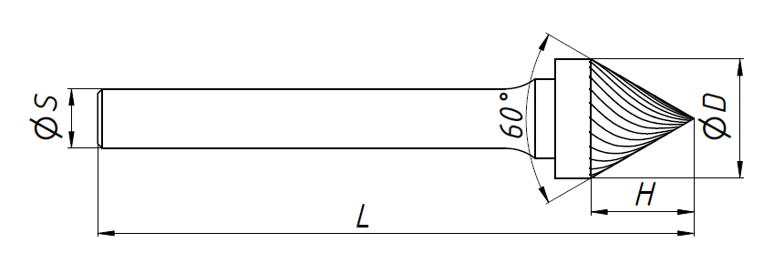 Твердосплавная борфреза тип J (16х13 мм; хв-к 6 мм) J1613M06