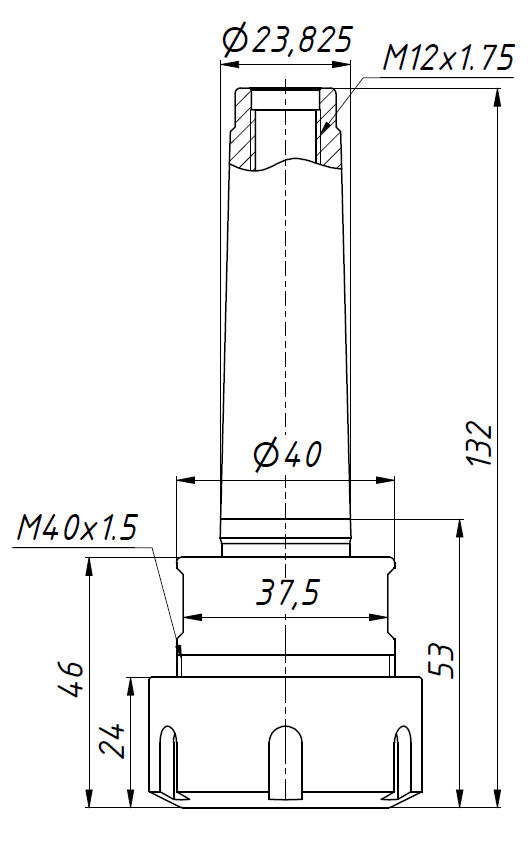 Патрон цанговый MTB3-ER32-80