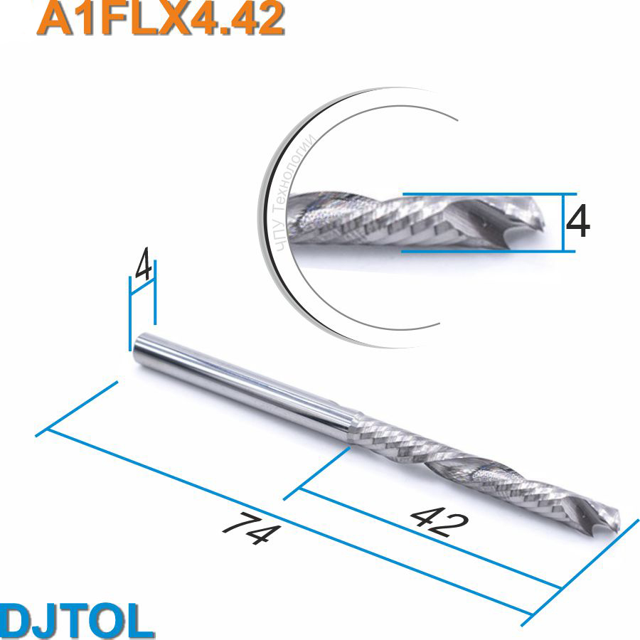 Фреза компрессионная однозаходная DJTOL A1FLX4.42