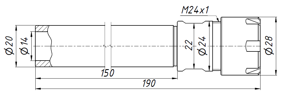 Удлинитель C20-ER20M-150L