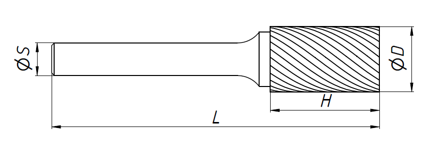 Твердосплавная борфреза тип B (6х18 мм; хв-к 6 мм) B0618M06