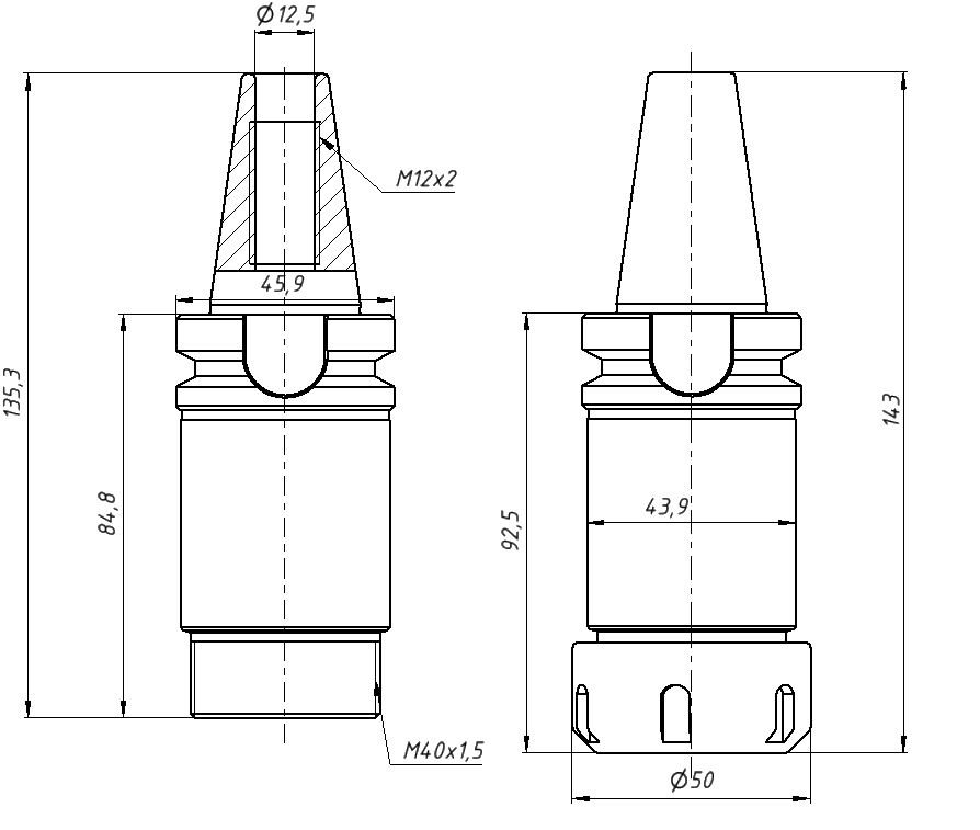 Цанговый патрон BT30-ER32-100