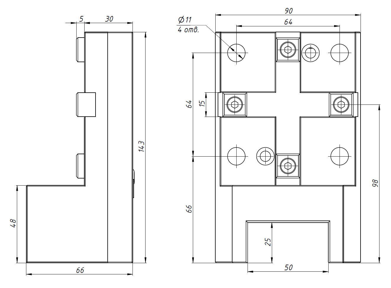BMT-C552566-FX держатель для резцов, стационарный, наружный, радиальный