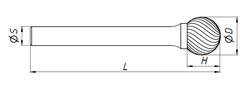 Твердосплавная борфреза тип D (8х7 мм; хв-к 6 мм) D0807M06